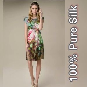 NWT 100% PURE MULBERRY SILK HAND PAINTED DRESS LUXURY TUNIC